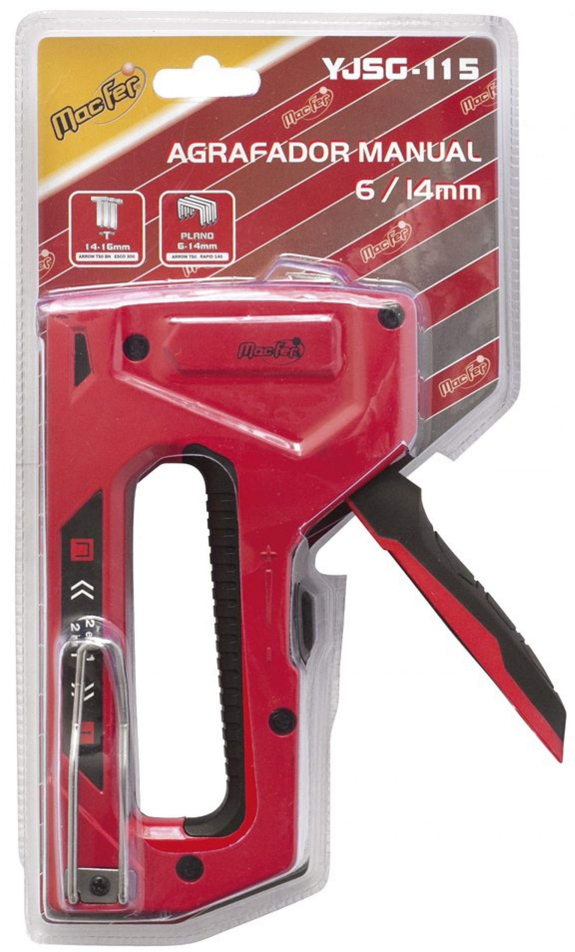 Agrafador manual MacFer YJSG-115 6/14mm refª 049.0006 MACFER