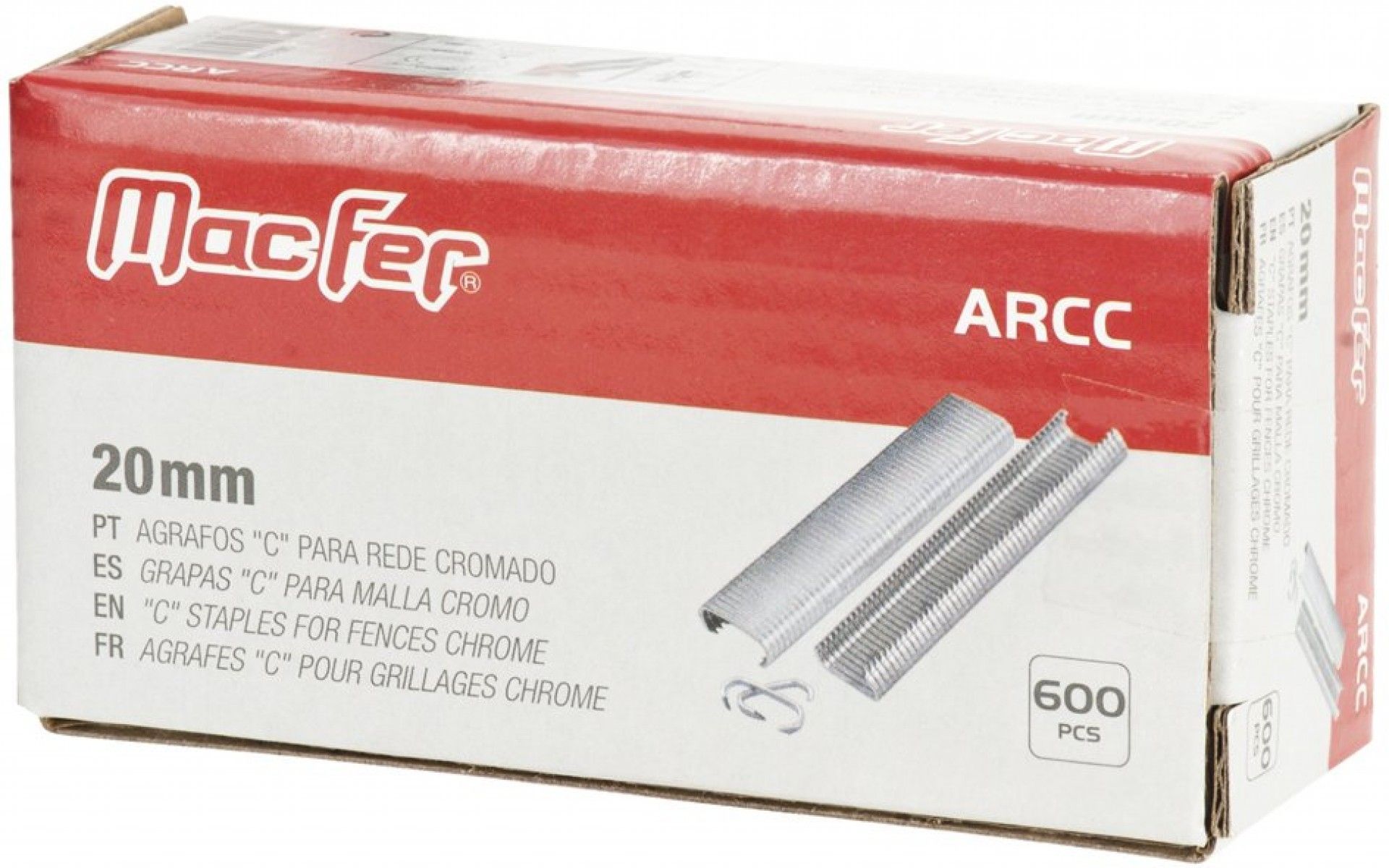 Agrafos "C" para rede 20mm (600pçs) refª 049.0044 MACFER
