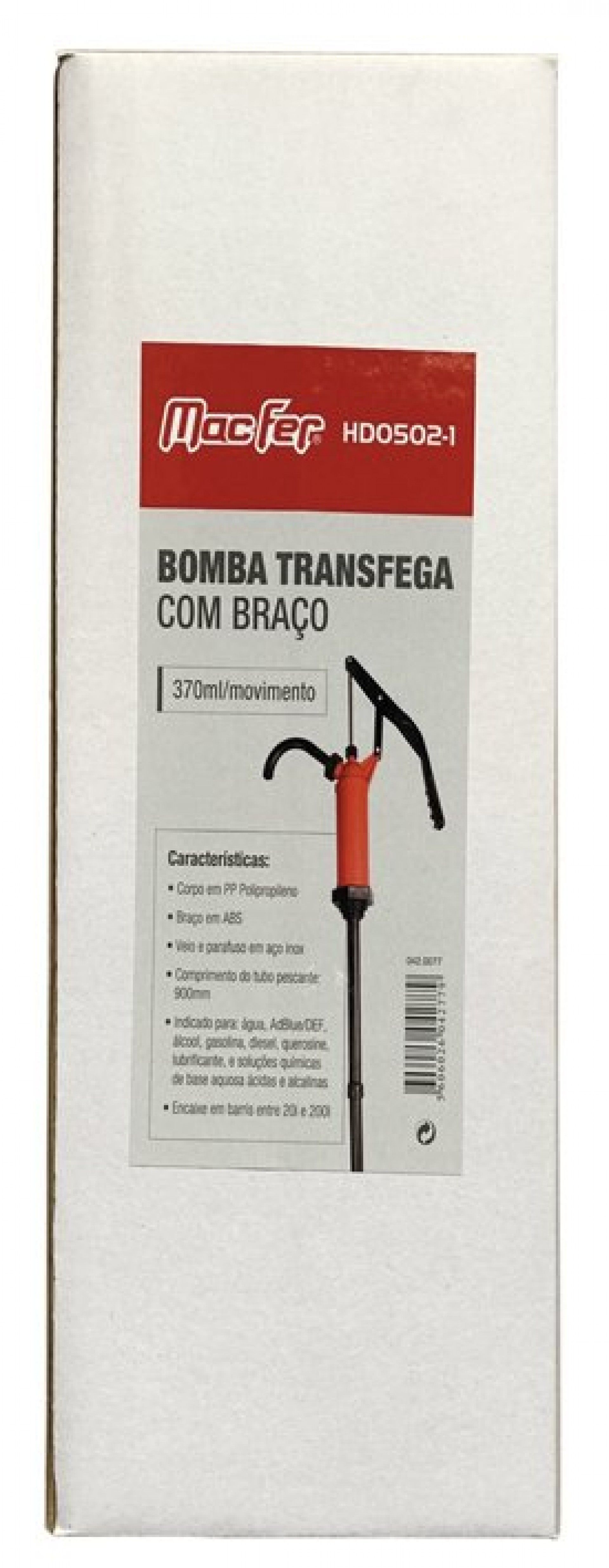 Bomba transfega com braço (370ml/movimento) HD0502-1 refª 042.0077 MACFER