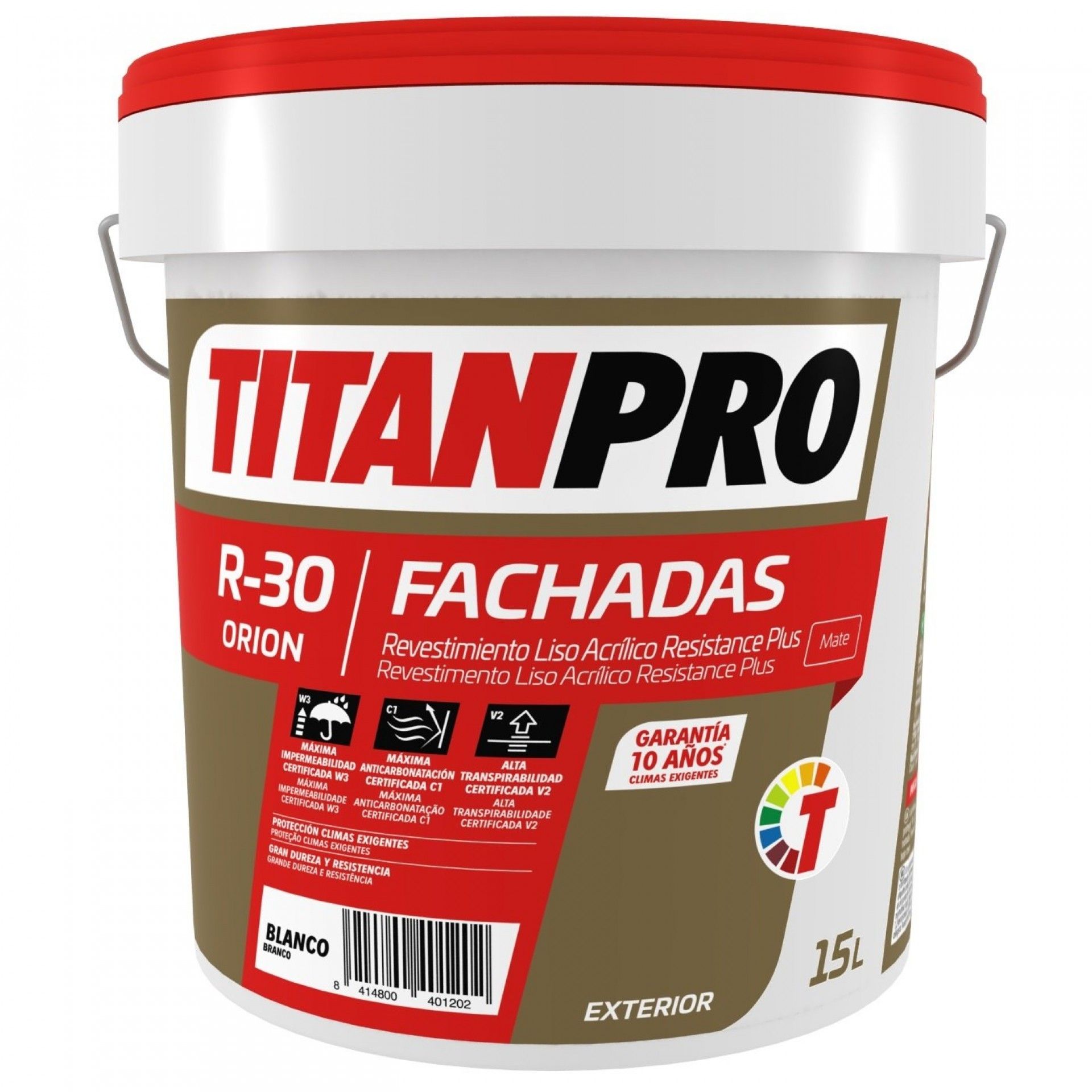 TITANPRO R-30 MATE BRANCO ACRILICO 15L