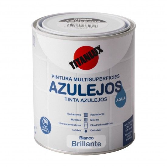 ESMALTE AZULEIJO AQUOSO 750ML BRANCO BRILHANTE 0001 TITAN
