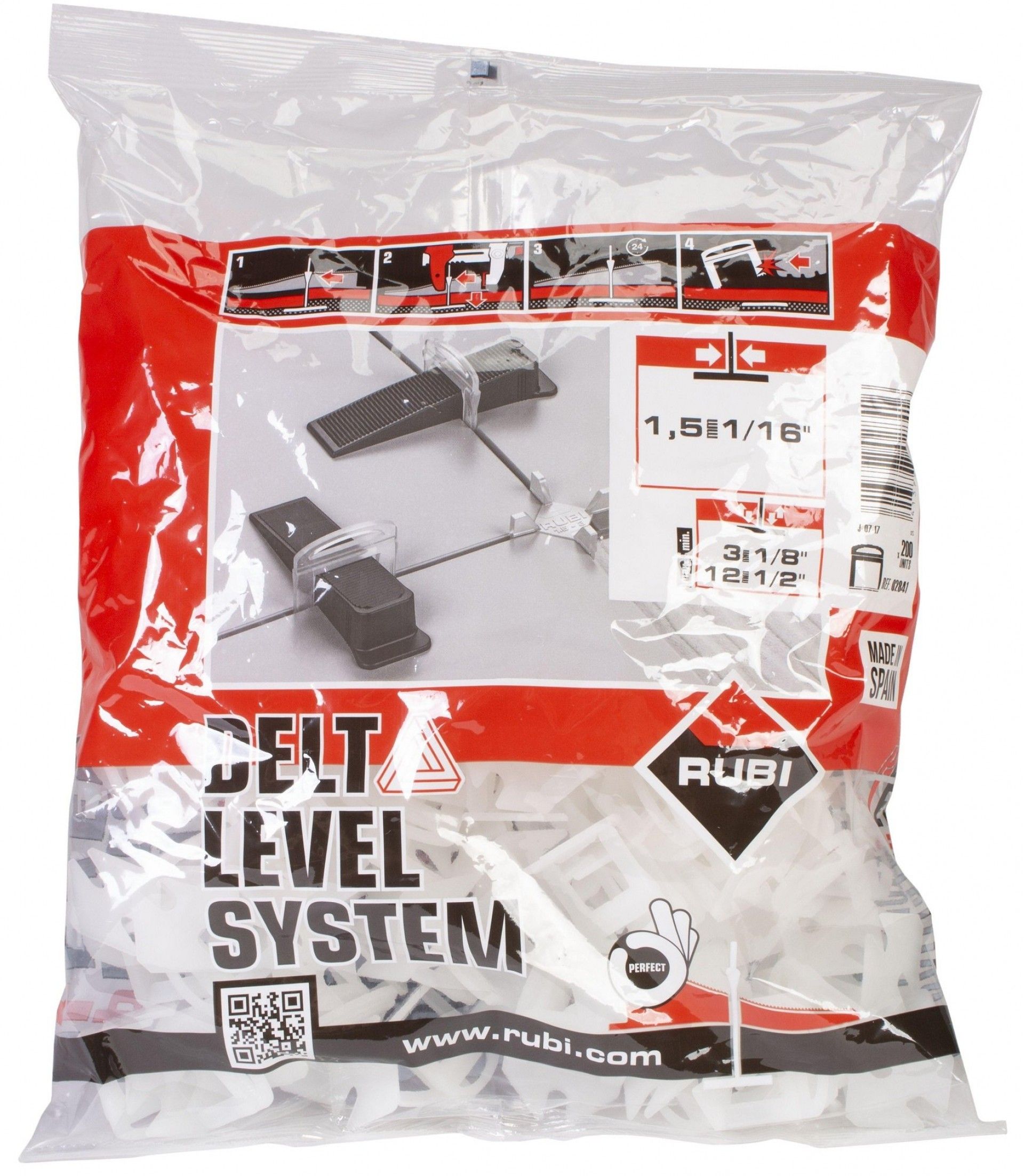 Abraçadeira DELTA LEVEL SYSTEM 1.5mm / 3-12 mm. (C-400 UNI) refª 02842 RUBI