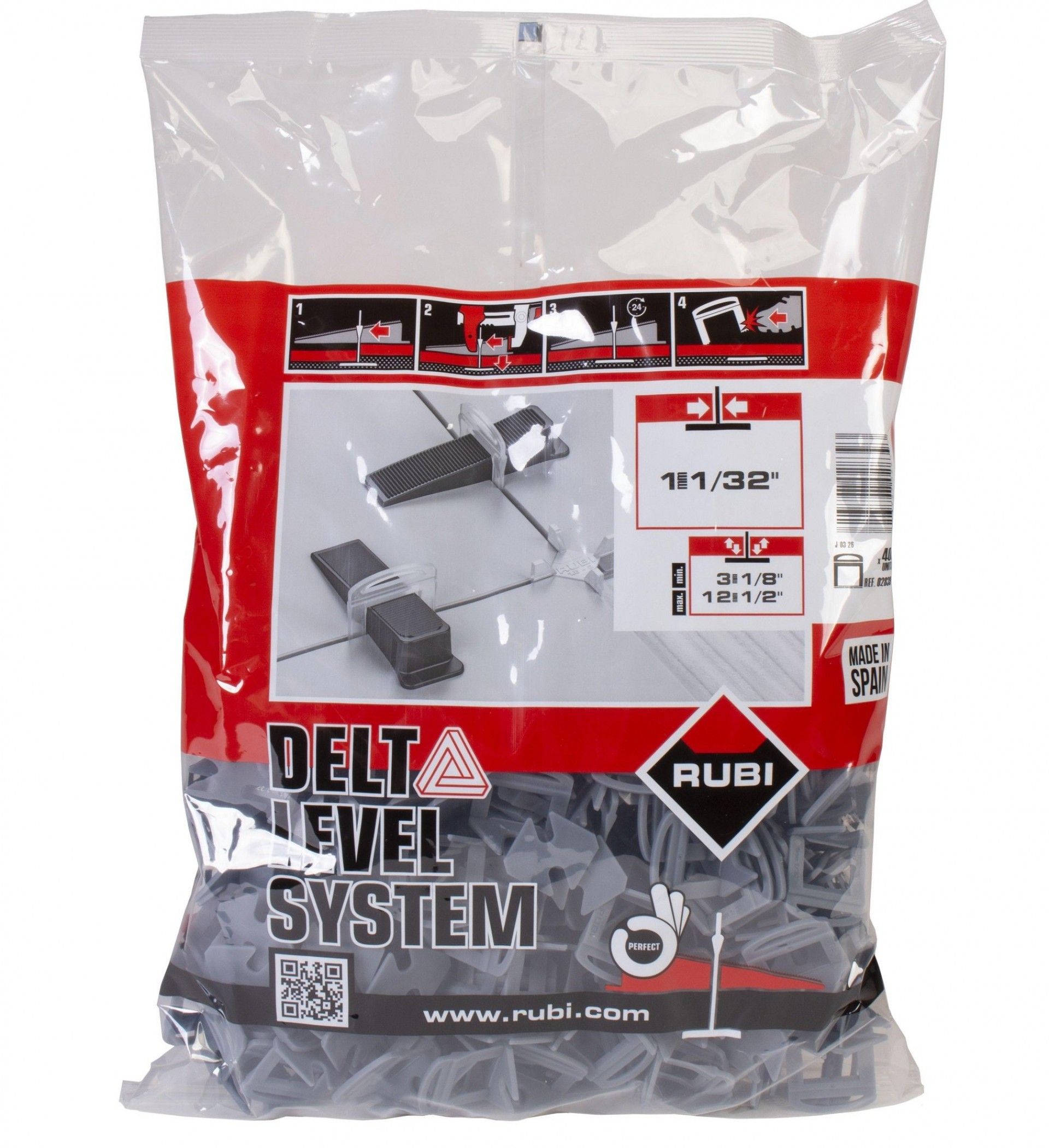Abraçadeira DELTA LEVEL SYSTEM 1 mm / 3-12 mm. (C-400 UNI) refª 02839 RUBI