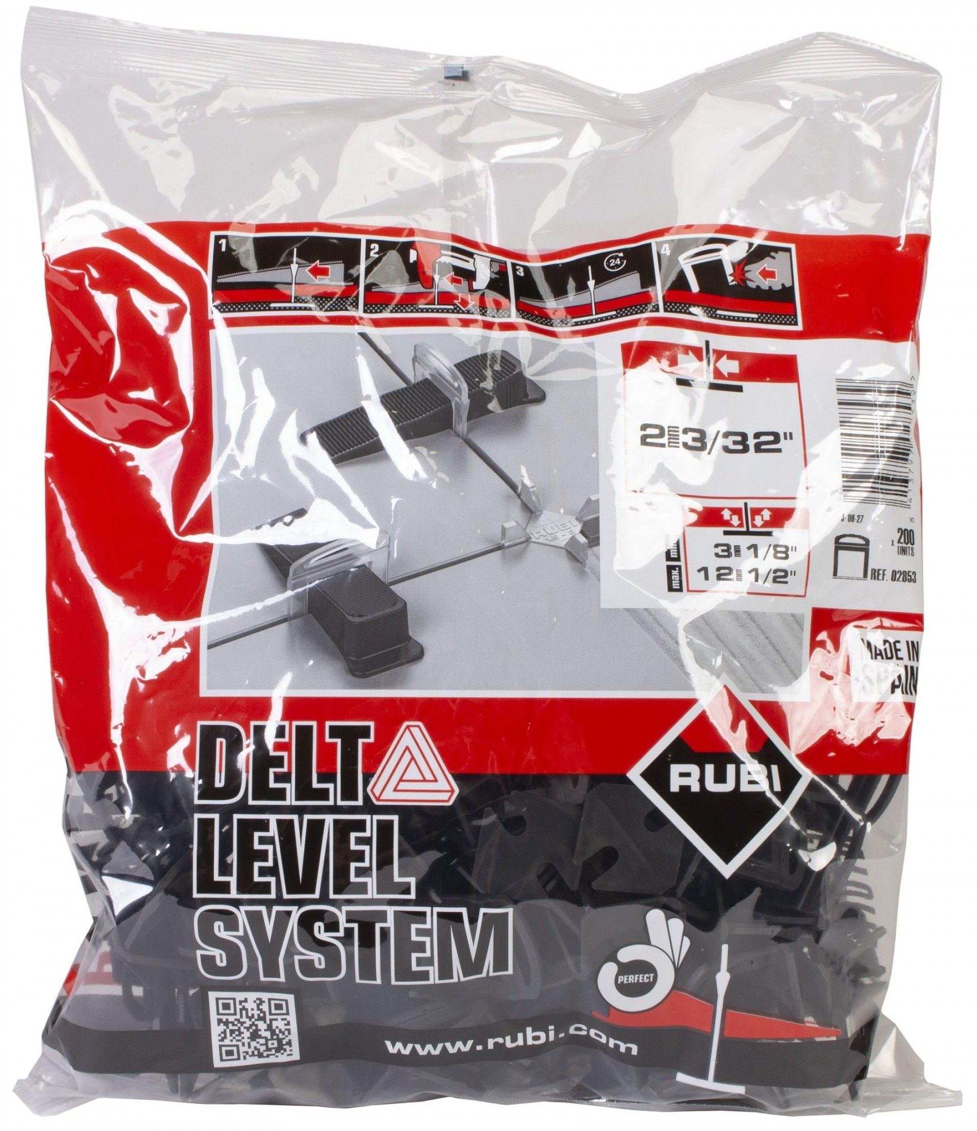 Abraçadeira DELTA LEVEL SYSTEM 2 mm / 3-12 mm. (C-400 UNI) refª 02854 RUBI