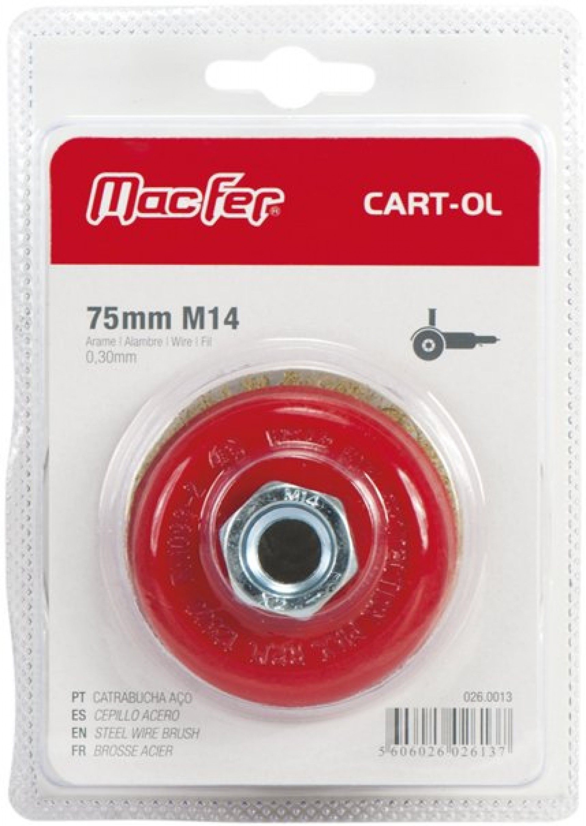 Catrab. aço c/ rosca t/ taça CART-OL M14 60mm refª 026.0002 MACFER