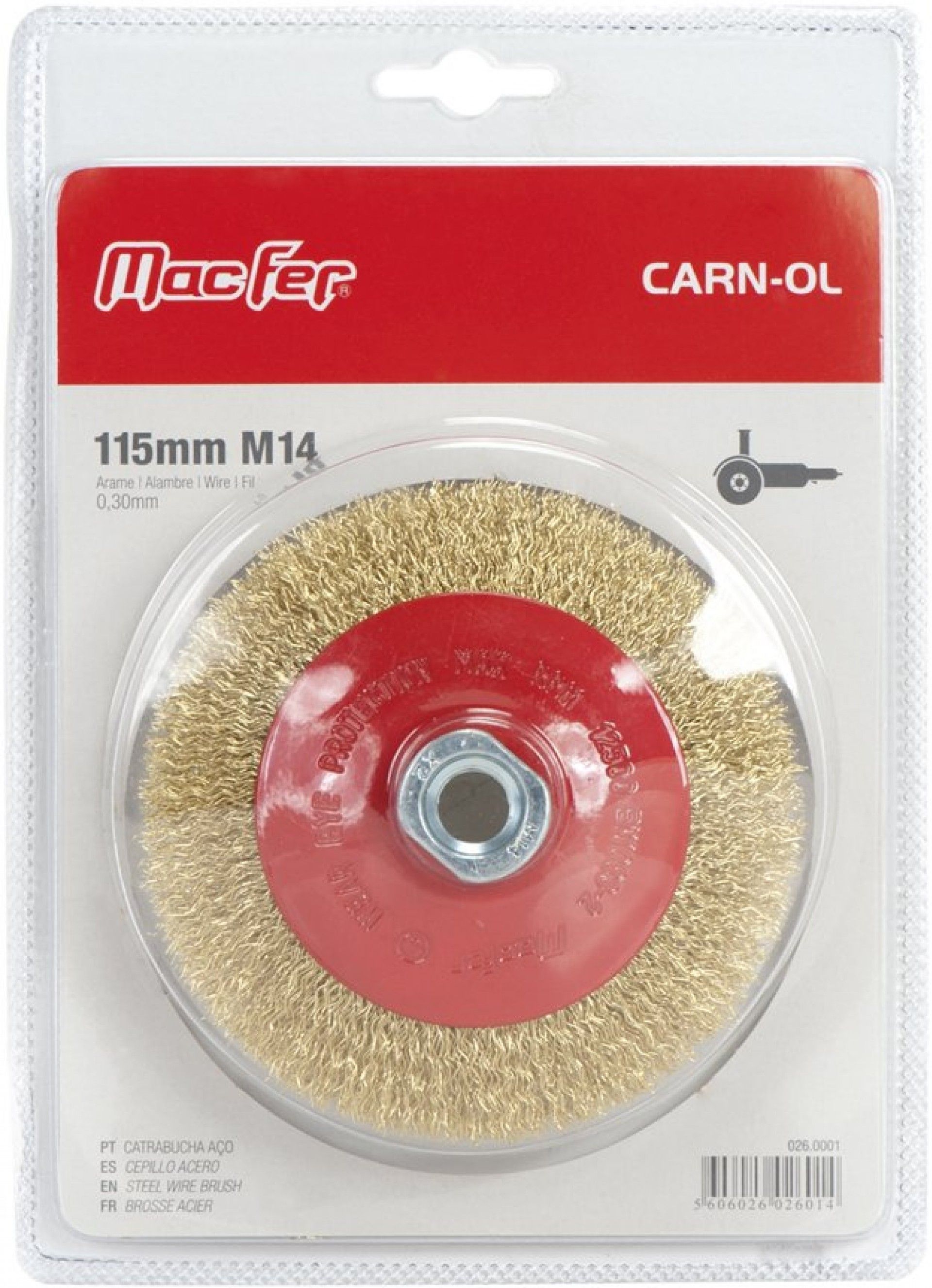 Catrab. aço c/ rosca cón. CARN-OL ond. M14 100mm refª 026.0007 MACFER