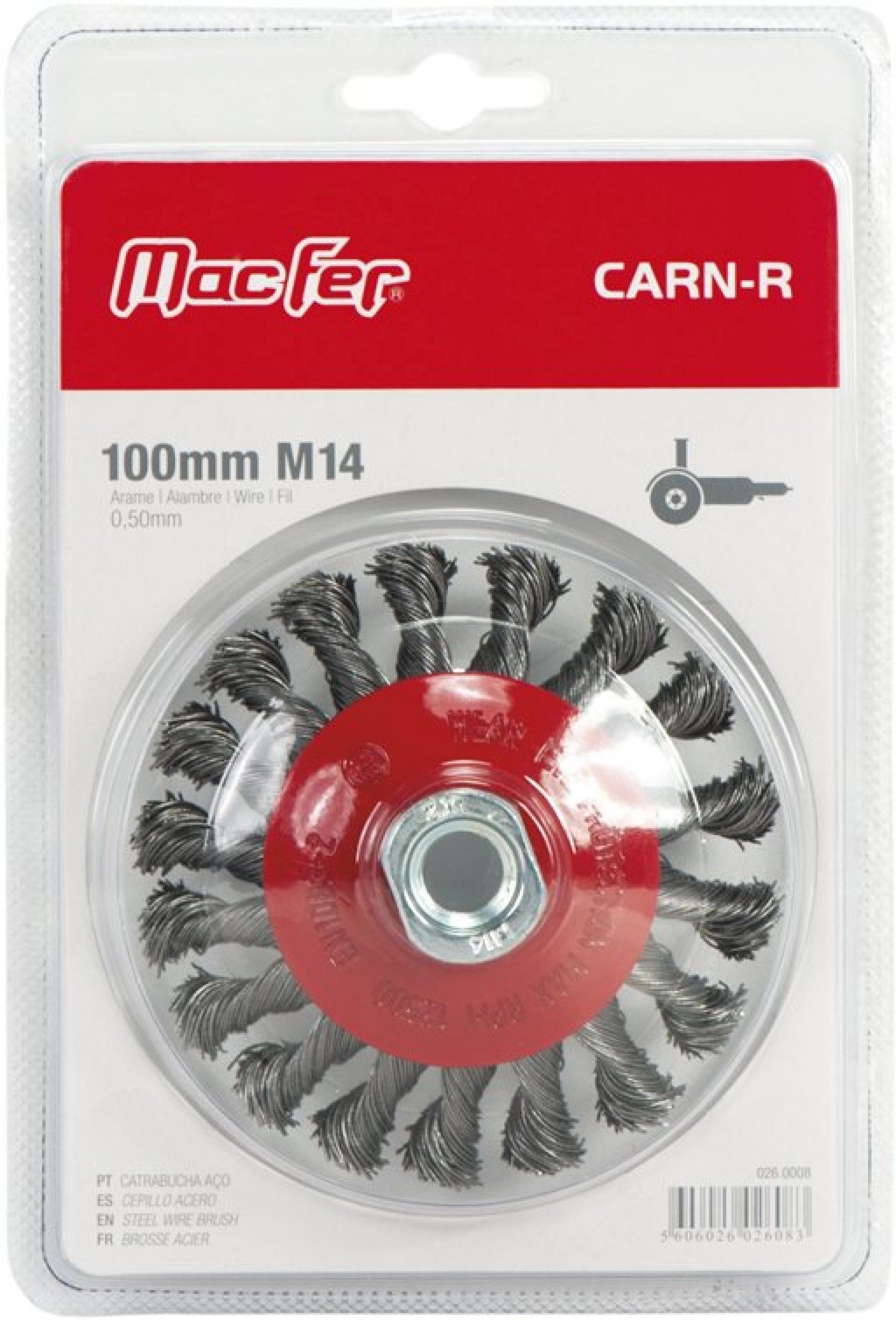 Catrab. aço c/ rosca cón. CARN-R ret. M14 100mm refª 026.0008 MACFER
