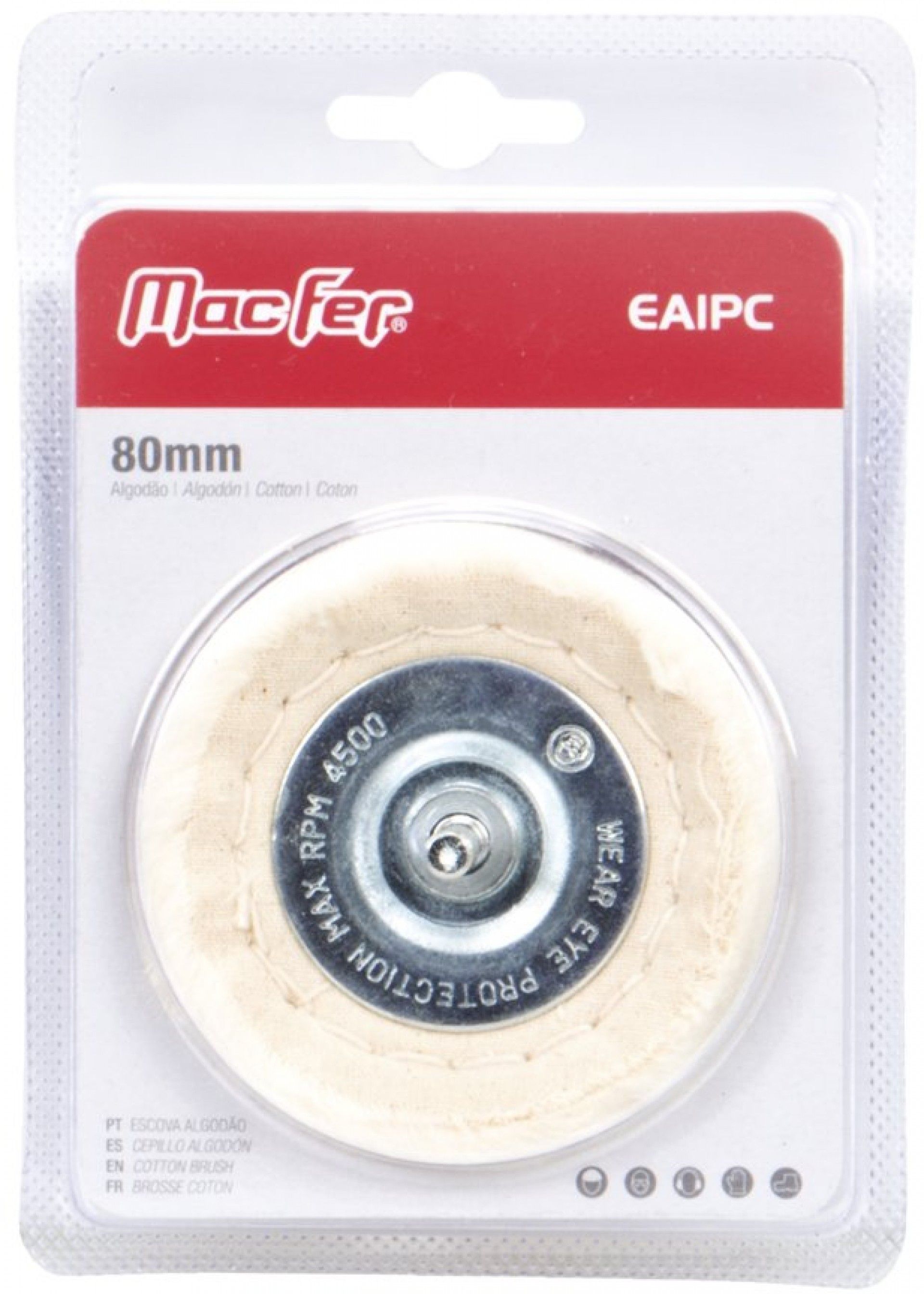 Escova algodão c/ perno cir. EAlPC 80mm refª 025.0062 MACFER