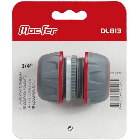Unio para mangueira DL813 1/2", 5/8" ref 024.0055 MACFER