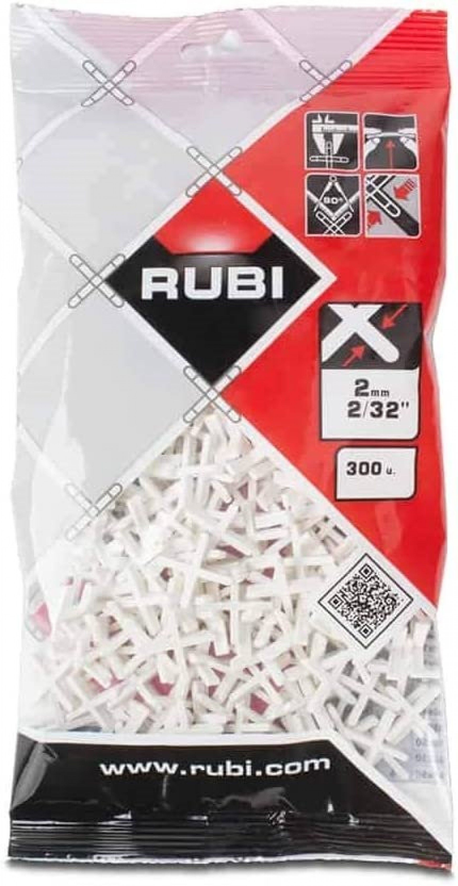 Cruzetas 2mm (300uni) refª 02125 RUBI