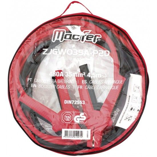 Cabos p/ baterias MacFer ZJGW035A-P2D 480A 35mm2 4,5m ref 019.0097 MACFER
