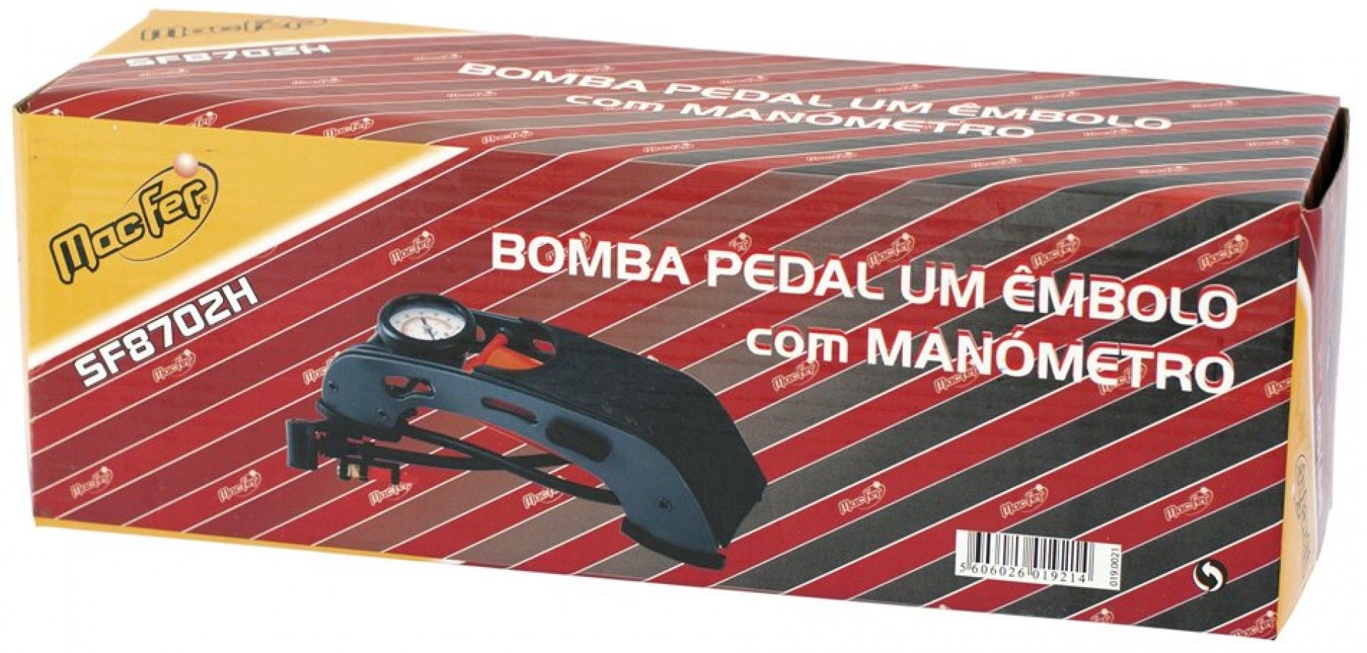 Bomba pedal 2 êmbolos c/ manómetro MacFer SF8704G refª 019.0022 MACFER