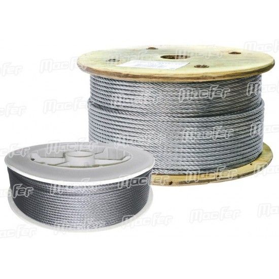 Cabo aço galv. anti-giratório WRG 19x7 6mm 80m refª 018.0062 MACFER Cabo aço galv. anti-giratório WRG 19x7 6mm 80m refª 018.0062 MACFER