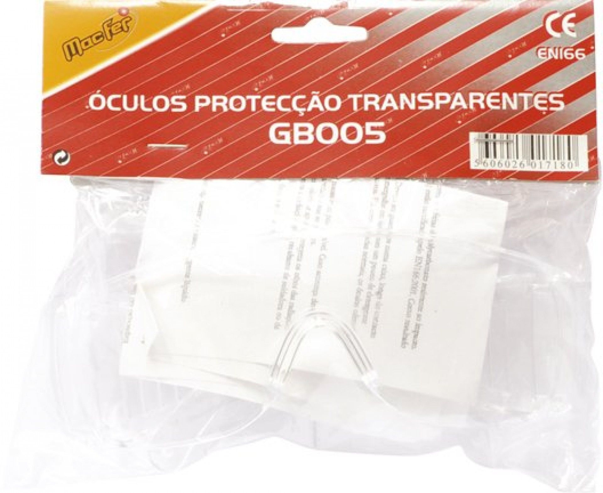 Óculos prot. MacFer QB1213 trans. refª 017.0018 MACFER