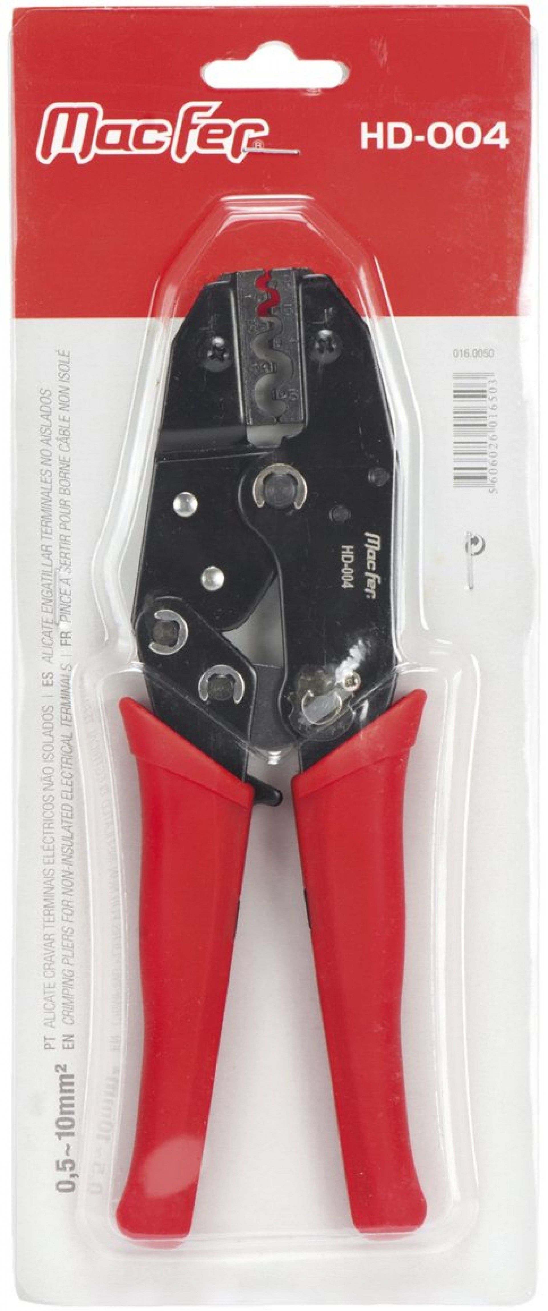 Alicate cravar term. eléc. não isolados HD-004 0,5~10mm2 refª 016.0050 MACFER