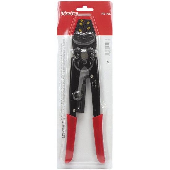 Alicate cravar term. elc. no isolados  HD-16L 1,25~16mm2 ref 016.0051 MACFER