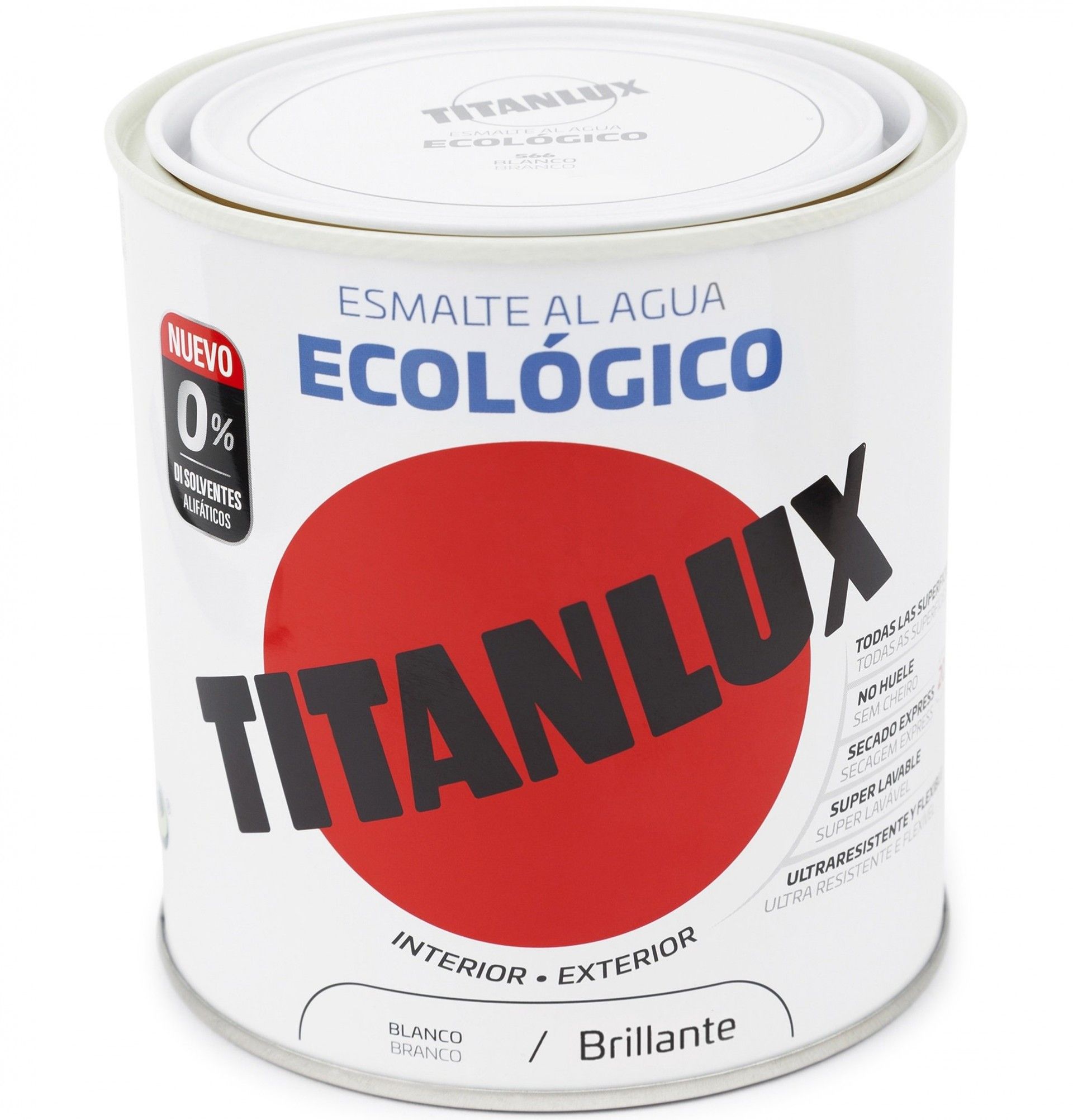 Esmalte ecológico à base de água brilhante branco 750ml refª 00T056634 TITAN