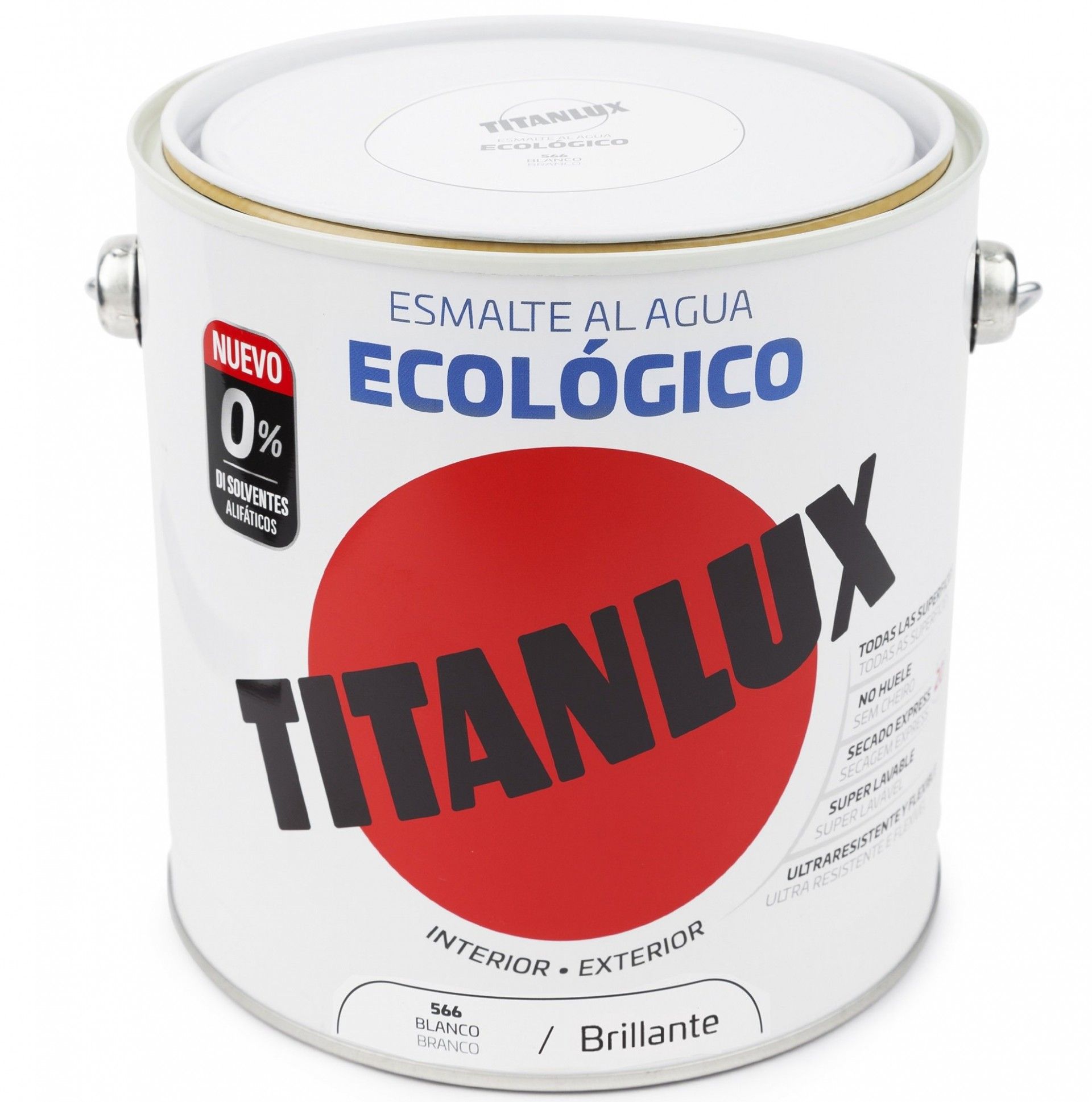 Esmalte ecológico à base de água brilhante branco 4L refª 00T056604 TITAN