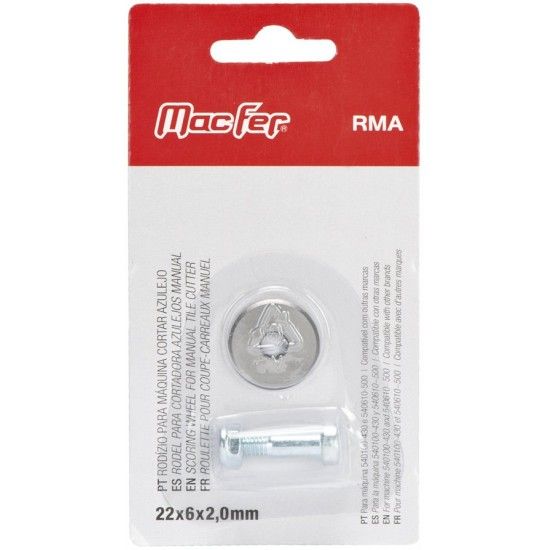 Rodízio p/ máq. cortar azulejo MacFer RMA 22x6x2,0mm refª 006.0021 MACFER Rodízio p/ máq. cortar azulejo MacFer RMA 22x6x2,0mm refª 006.0021 MACFER