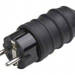 Ficha macho borracha 16A 250V tipo Shuko