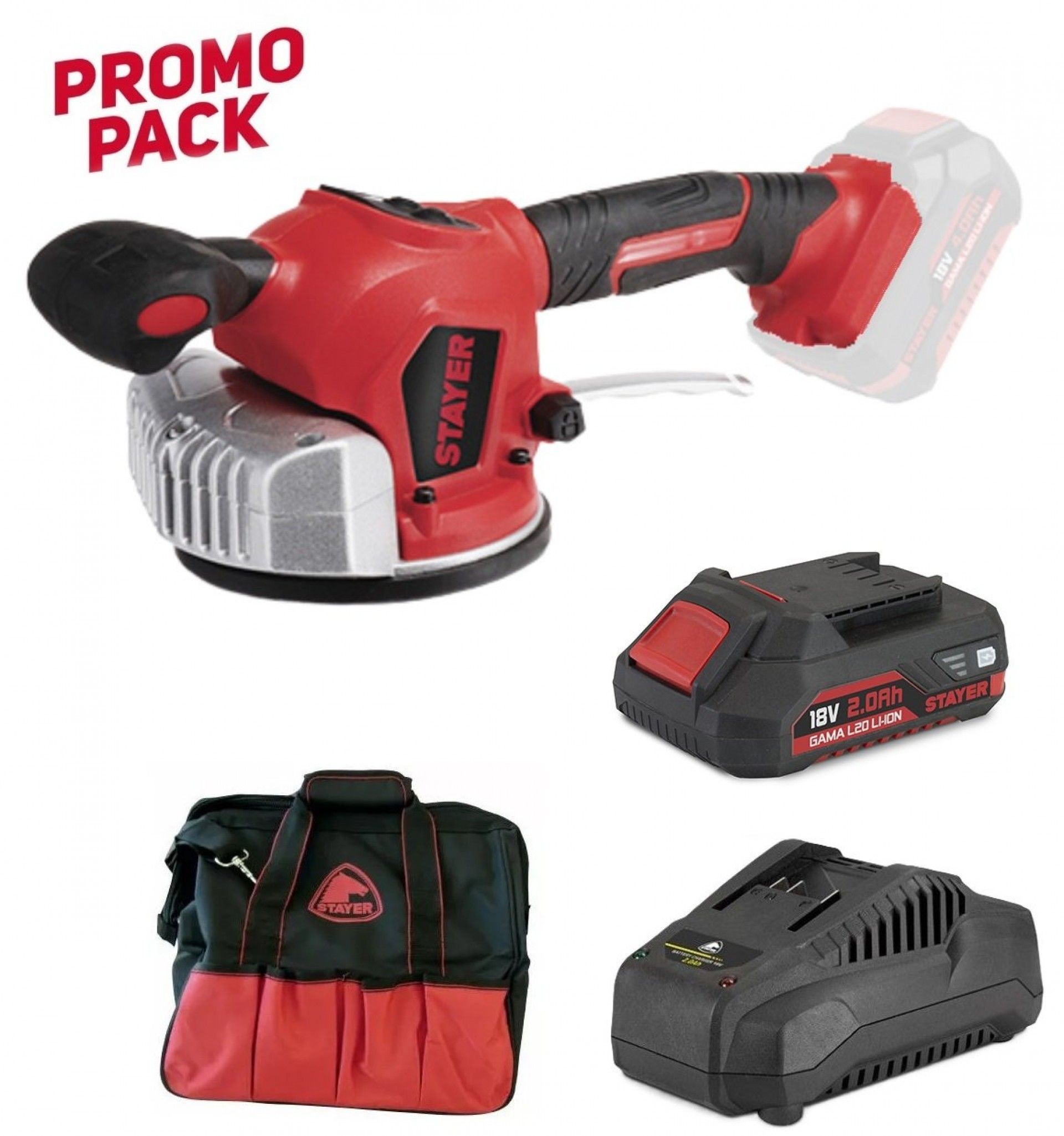 Vibrador 18V TV L20 1 bateria 2.0Ah, carregador e mala refª 1.3258 STAYER