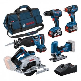 Kit ferramentas Bosch [0615A5003D] Aparafusadora  GSR 18V-55 + Aparafusadora GDX 18V-200 + Serra sab