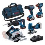 Kit ferramentas Bosch [0615A5003D] Aparafusadora  GSR 18V-55 + Aparafusadora GDX 18V-200 + Serra sab