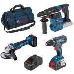 Kit Aparafusadora GSR 18V-28 + Martelo GBH 18V-26 + Rebarbadora GWS 18V-10 + bolsa + 1Bat 8,0Ah + 1B Kit Aparafusadora GSR 18V-28 + Martelo GBH 18V-26 + Rebarbadora GWS 18V-10 + bolsa + 1Bat 8,0Ah + 1B