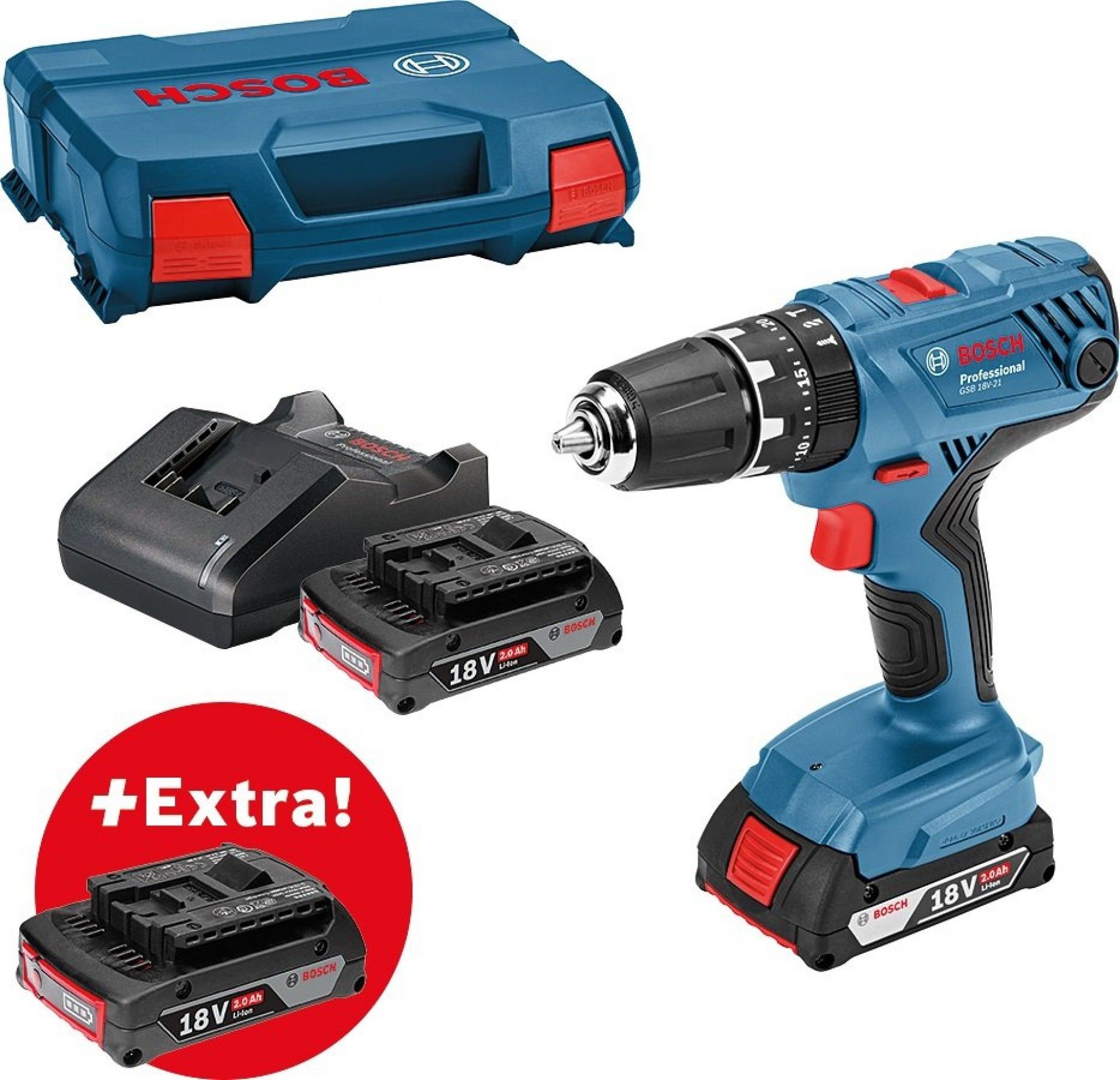 Aparafusadora com percussão sem fio GSB 18V-21 Professional refª 0615990L6Y BOSCH