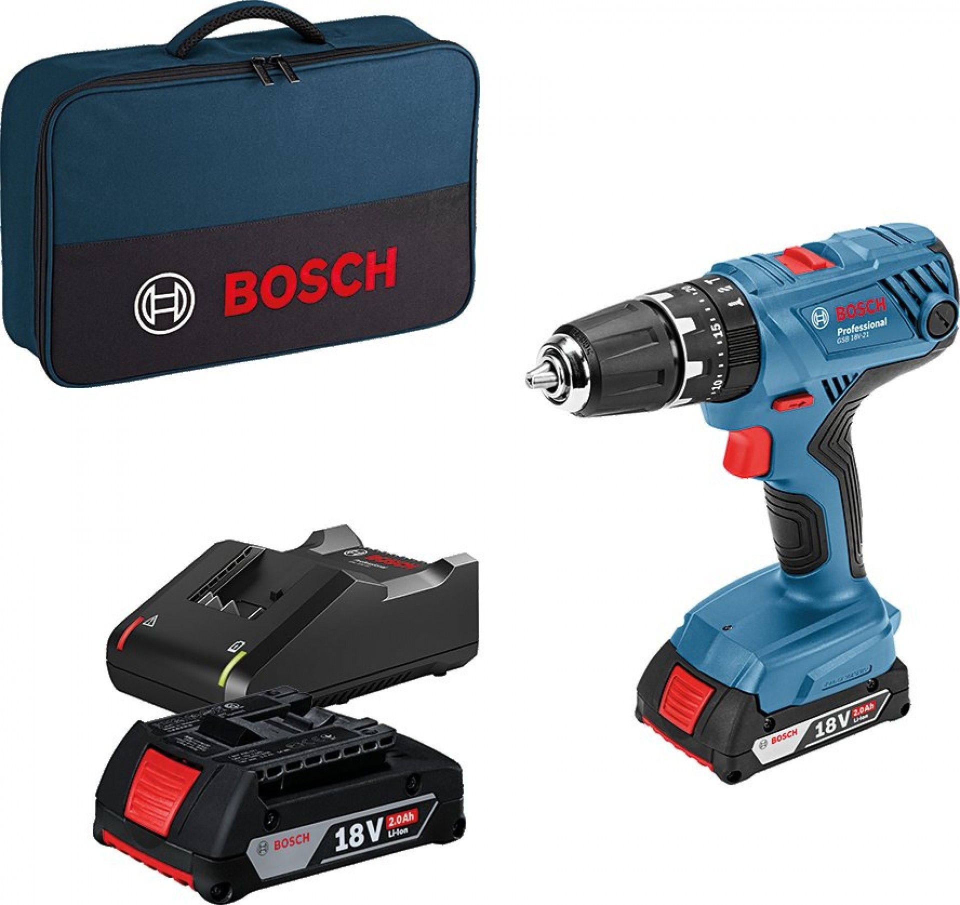 Aparafusadora com percussão sem fio GSB 18V-21 Professional refª 0615990K41 BOSCH