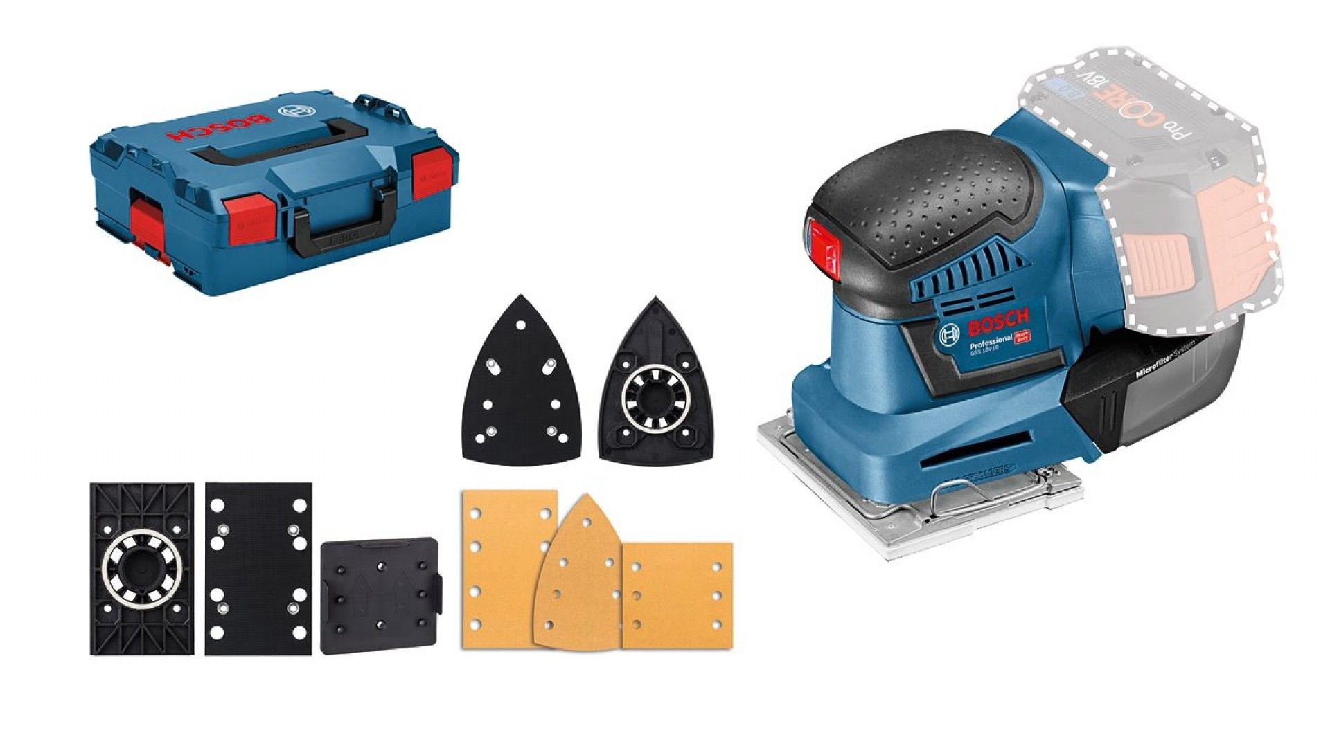 Lixadeira vibratória sem fio GSS 18V-10 refª 06019D0202 BOSCH