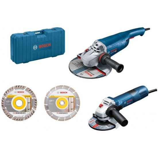 Kit de 2 rebarbadora GWS 22-230 J + GWS 7-125 + 2 discos diamante refª 06018C130A Bosch Kit de 2 rebarbadora GWS 22-230 J + GWS 7-125 + 2 discos diamante refª 06018C130A Bosch