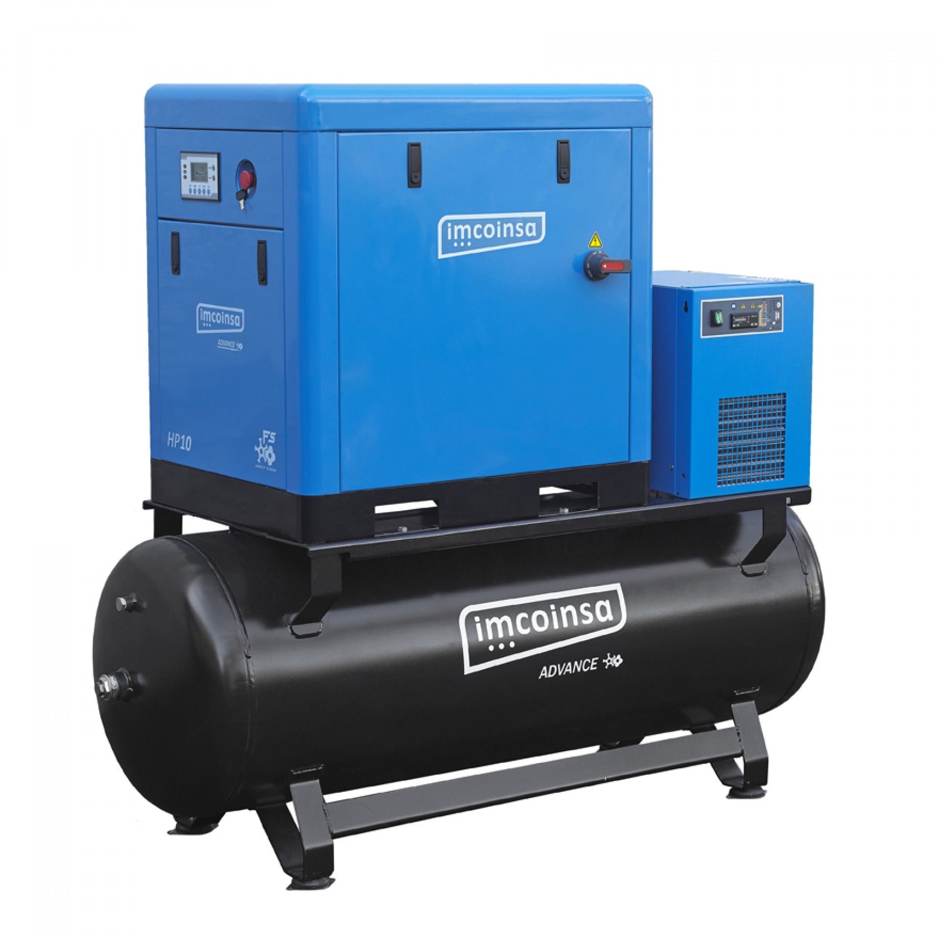 Compressor de parafuso 400V 50Hz 500L, 10Hp, 900 Lpm (compressor + tanque +secador) refª 0Z8105 IMCO