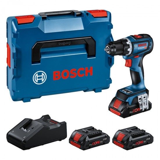 Aparafusadora GSR 18V-90 C, 3 baterias 4.0Ah + caregador e mala L-Boxx ref 0615A5002R BOSCH