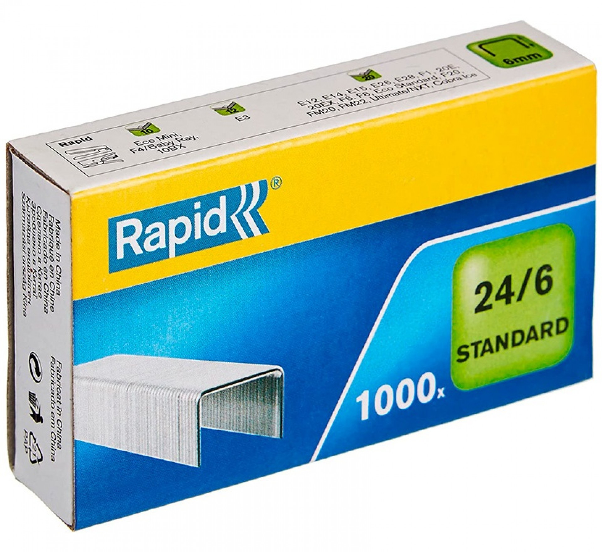 Caixa agrafos Nº24 6mm 1000pç
