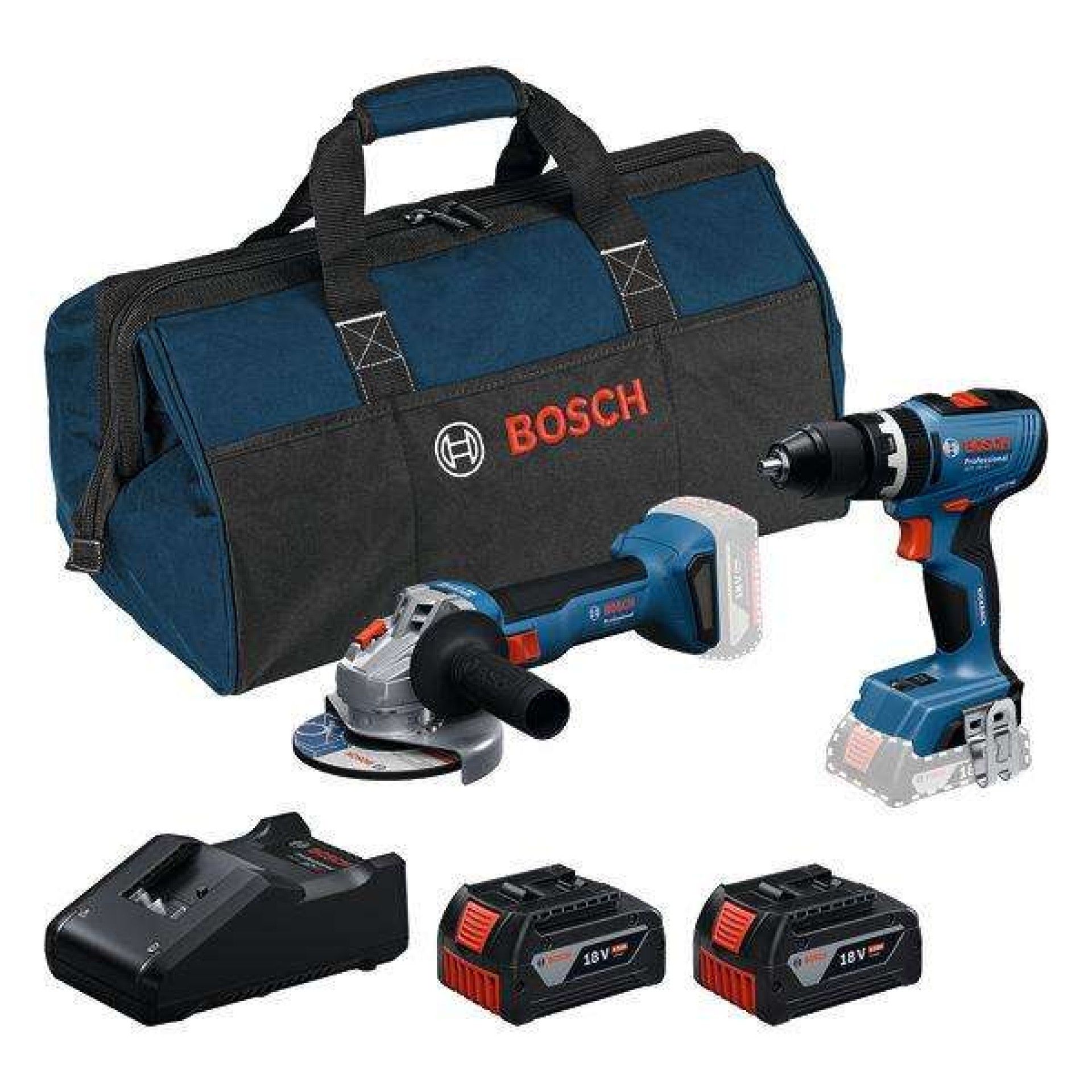 Aparafusadoras c/percussão GSB 18V-65 + GWS 18V-8 Professional refª 0615A5008Z BOSCH