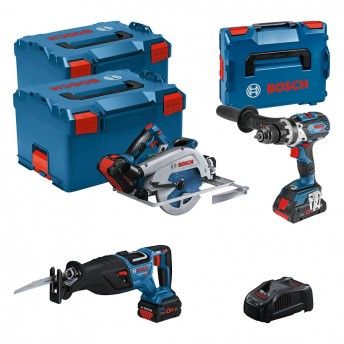 Kit ferramentas sem fio Aparafusadora GSB 18V-110 C + Serra GKS 18V-68 GC + Serra GSA 18V-28  Profes