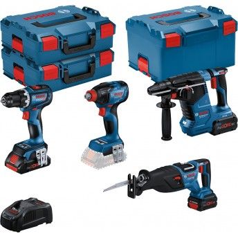 Kit ferramentas sem fio  Aparafusadora GSR 18V-90 C + Chave impacto GDX 18V-210 C + Martelo GBH 18V-