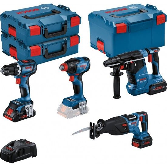 Kit ferramentas sem fio  Aparafusadora GSR 18V-90 C + Chave impacto GDX 18V-210 C + Martelo GBH 18V-