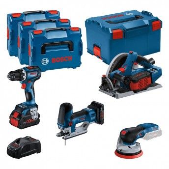 Kit ferramentas sem fio Aparafusadora GSR 18V-90 C + Serra Imerso GKT 18V-52 GC + Serra vertical GS