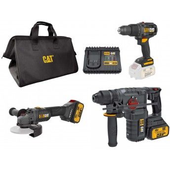 Kit1 18v  Aparafusadora DX1120 + Martelo DX2150 + Rebarbadora DX3131 + 2 baterias 4Ah + carregador +