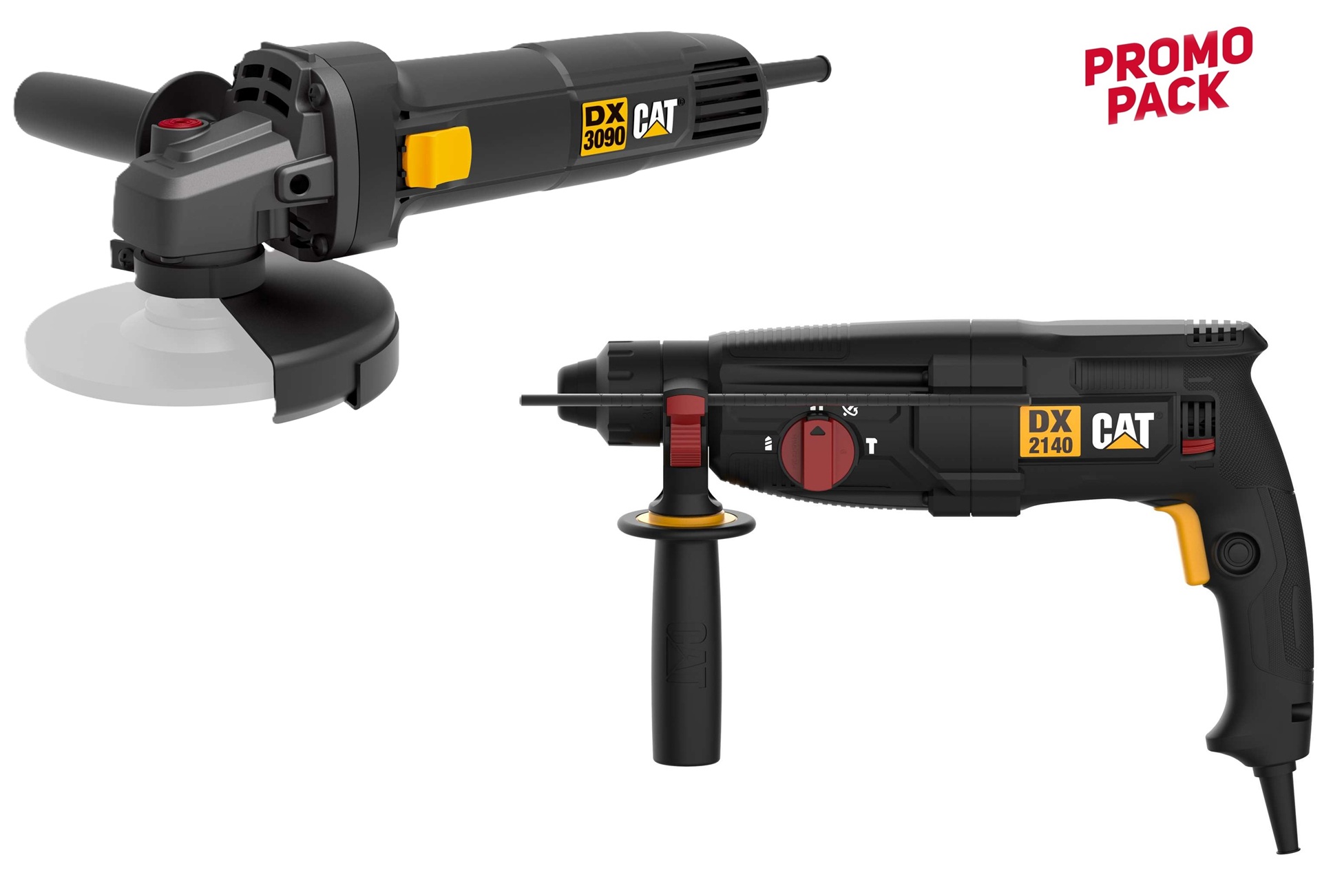 Martelo ligeiro DX2140 + Rebarbadora 125mm DX3090 CAT