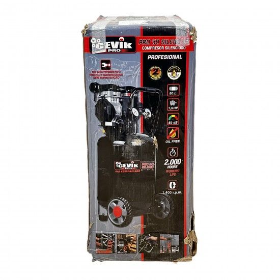 COMPRESSOR VERTICAL SILENCIOSO 50L 1.5HP CA-PRO50SVT CEVIK (Recondicionado)