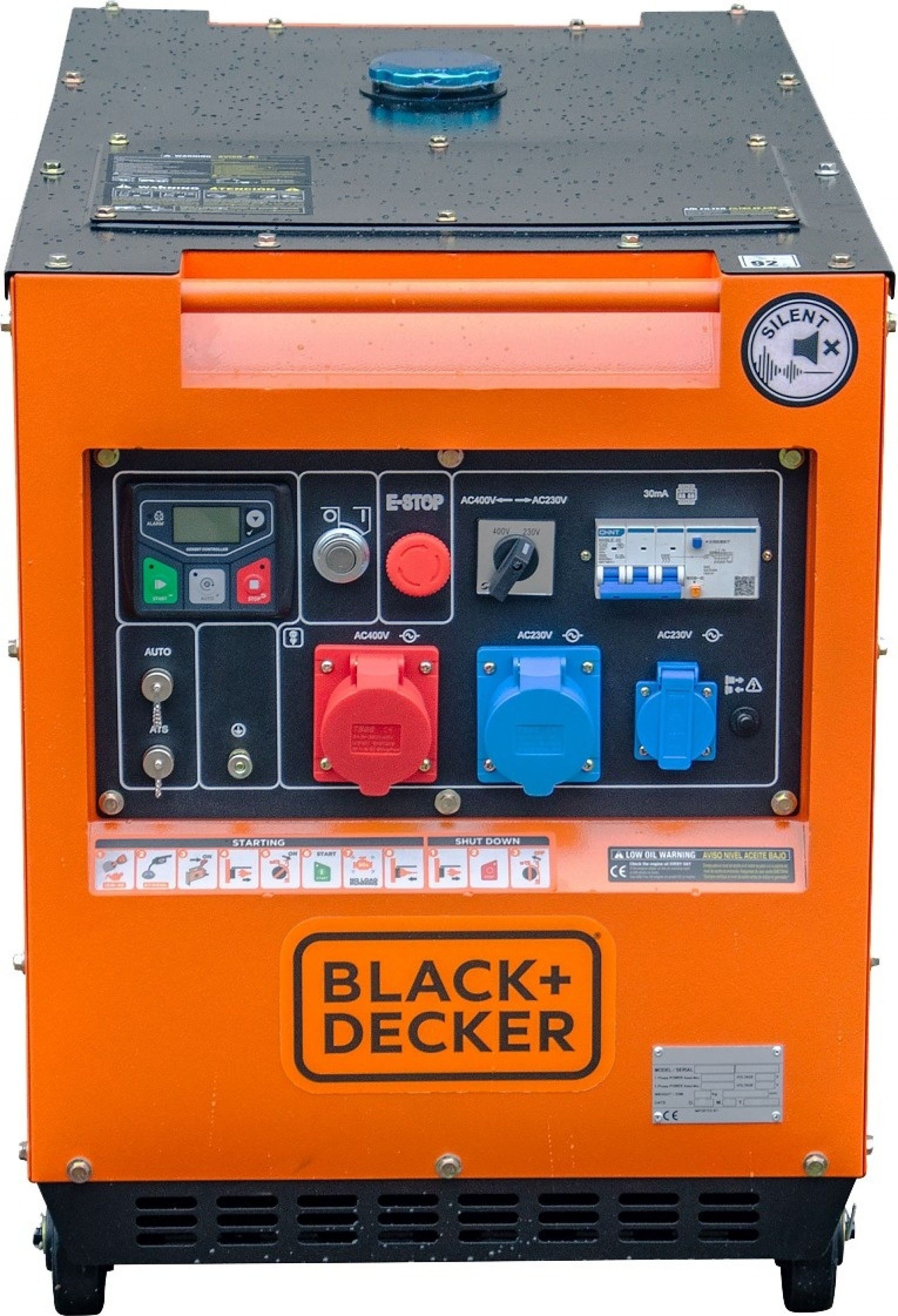 Gerador diesel silencioso 400/230v 7.9KVA refª BXGND7900E Black Decker