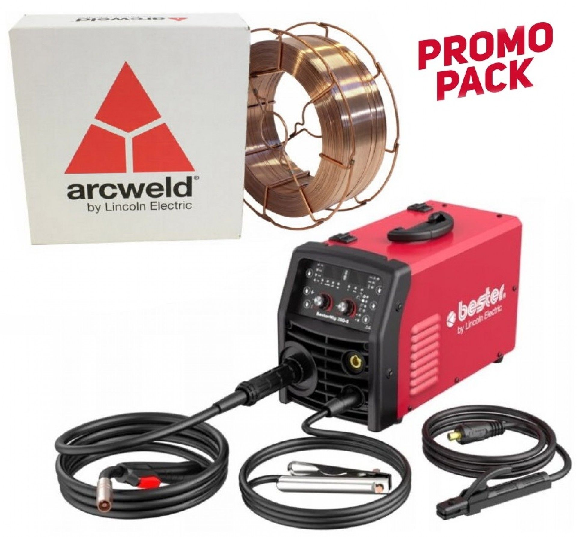 Máquina soldar BesterMig 200 S Sinergica + Bobine Fio Soldadura AS2 1.2mm 15Kg BS300 refª B18264-1 B