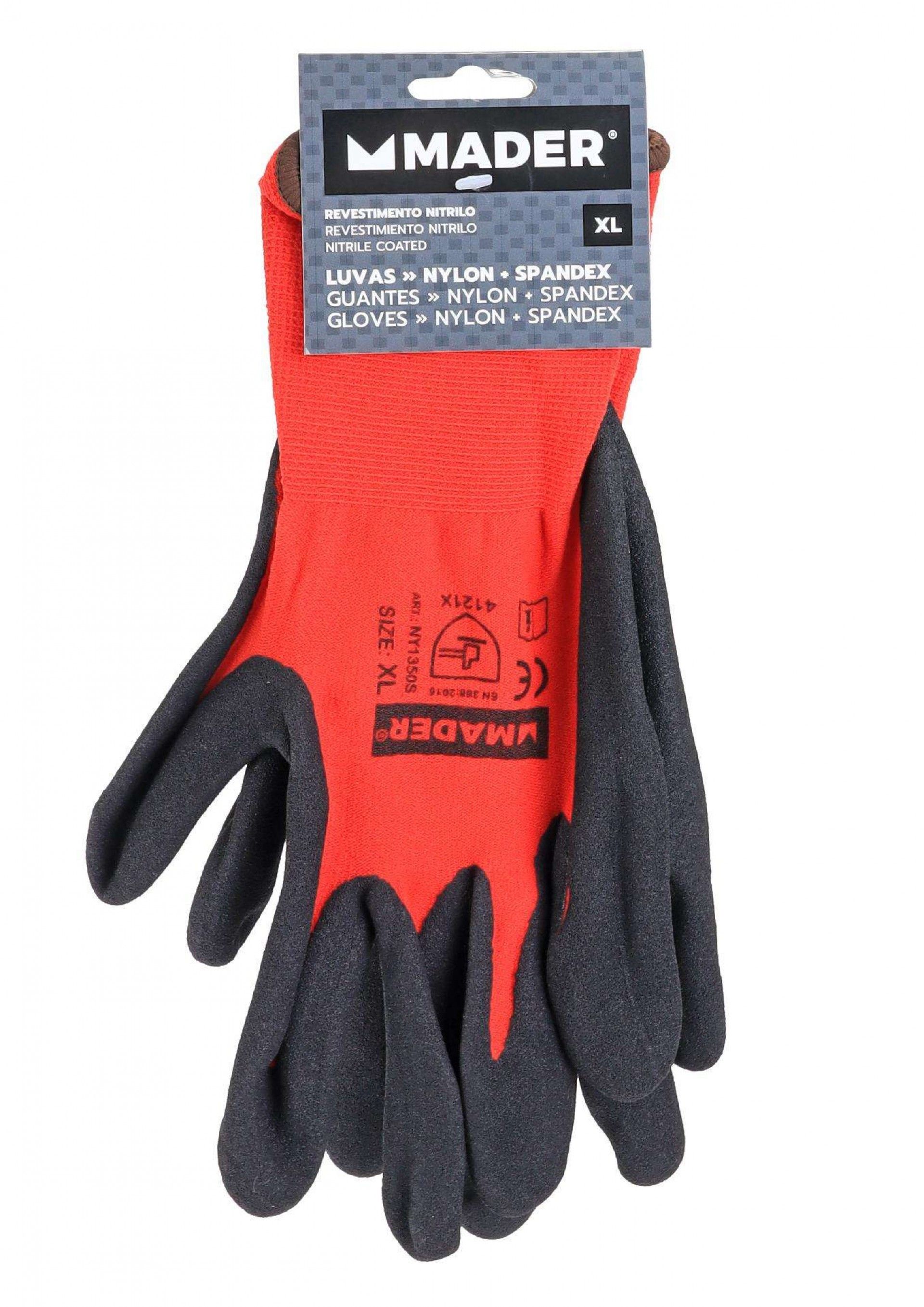 Luvas de Proteção, Nylon + Spandex, Nitrilo, XL refª 96443 MADER