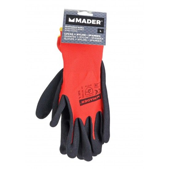 Luvas de Proteção, Nylon + Spandex, Nitrilo, L refª 96442 MADER Luvas de Proteção, Nylon + Spandex, Nitrilo, L refª 96442 MADER