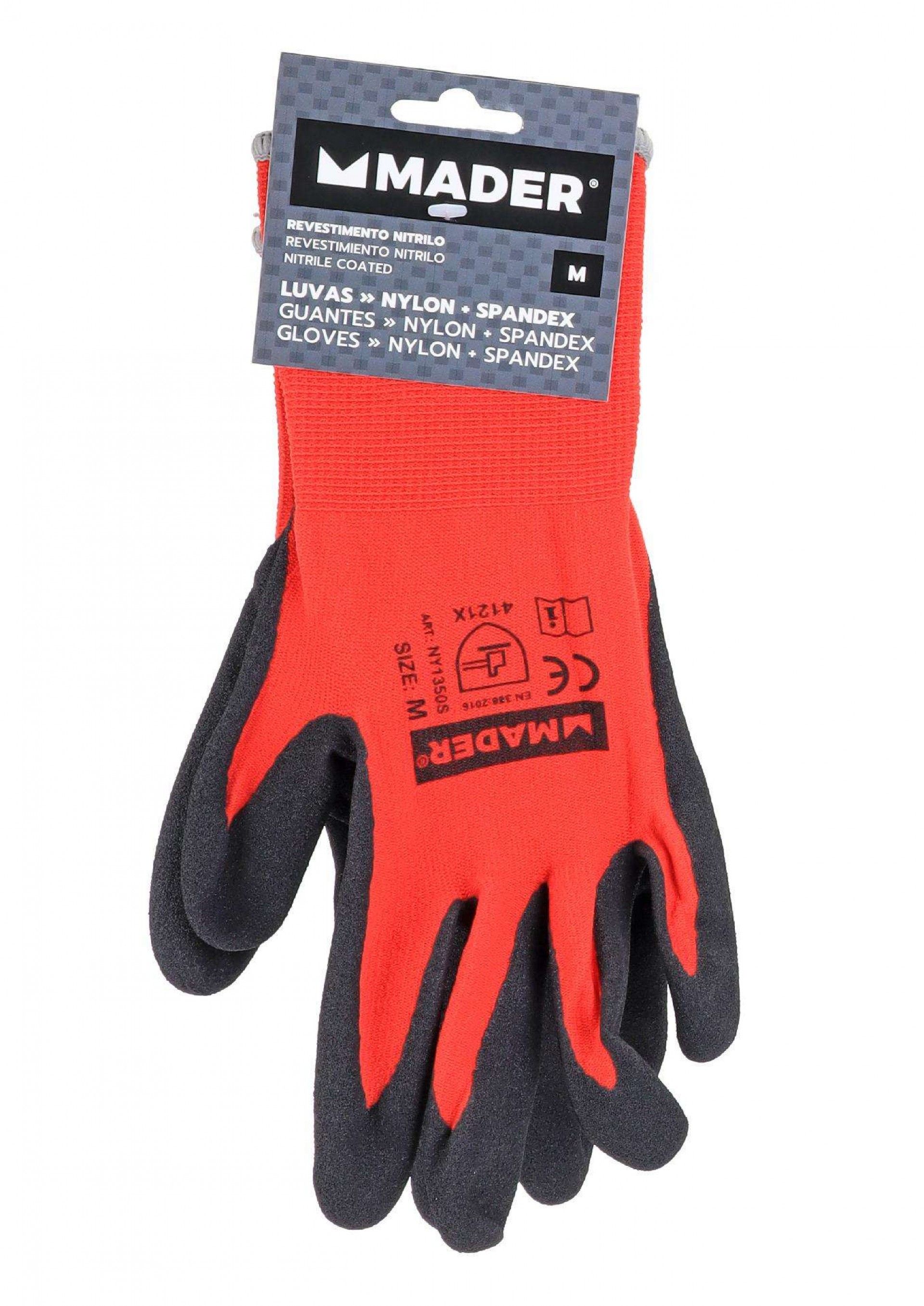 Luvas de Proteção, Nylon + Spandex, Nitrilo, M refª 96441 MADER