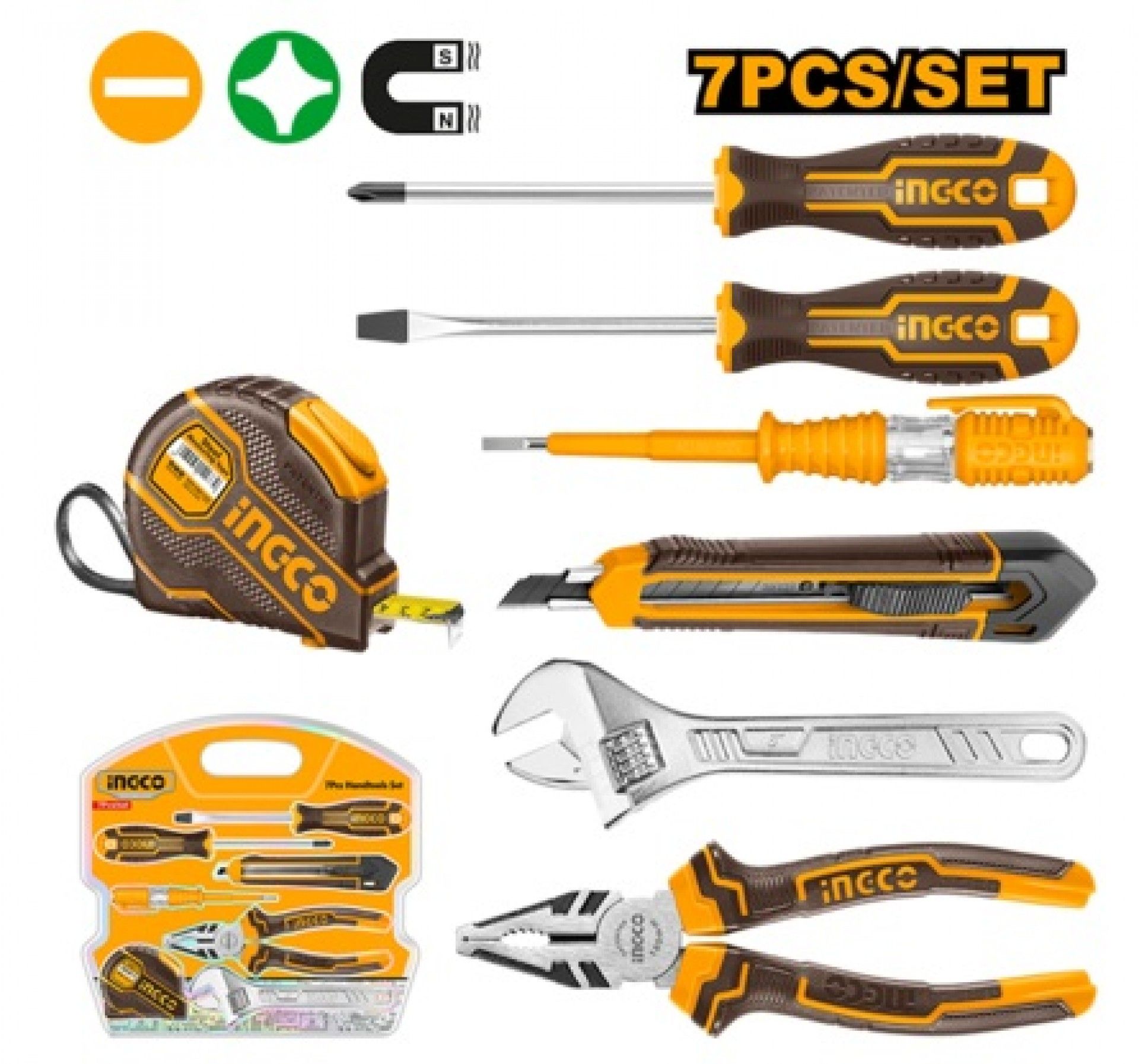 Conjunto 7 Ferramentas Em Blister refª HKTH10807 INGCO