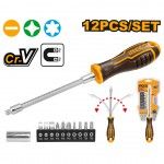 Chave Adaptadora De Bits Flexivel 12 Peças (P) refª AKSDFL1208 INGCO Chave Adaptadora De Bits Flexivel 12 Peças (P) refª AKSDFL1208 INGCO